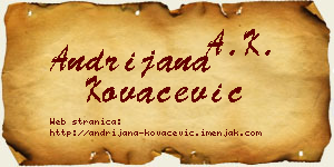 Andrijana Kovačević vizit kartica